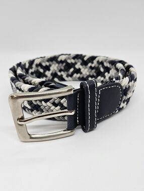 USG Women's Belt - Casual Stretch Belt White/Grey/Navy 70cm
